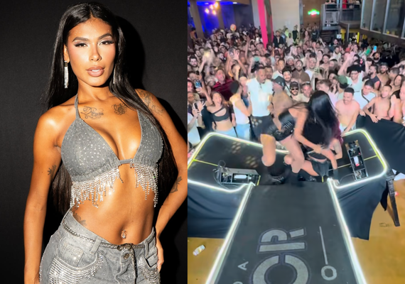 Pocah e bailarinas caem após desabamento de passarela durante show