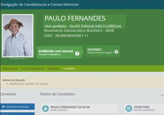 Prefeito do sertão alagoano corre risco de ter chapa cassada