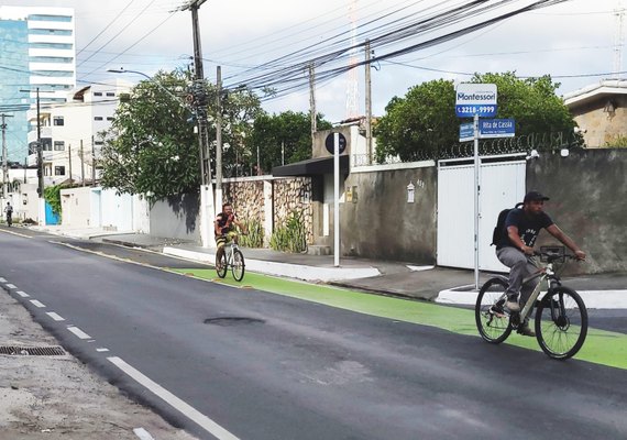 Gruta e Serraria ganham faixa compartilhada para ciclistas e cadeirantes