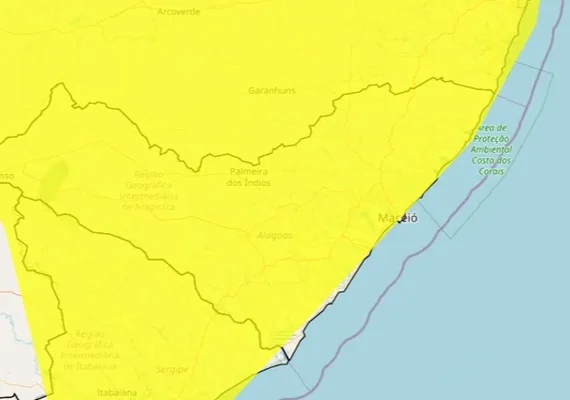 Alagoas entra em alerta para chuvas intensas com risco de alagamentos até segunda