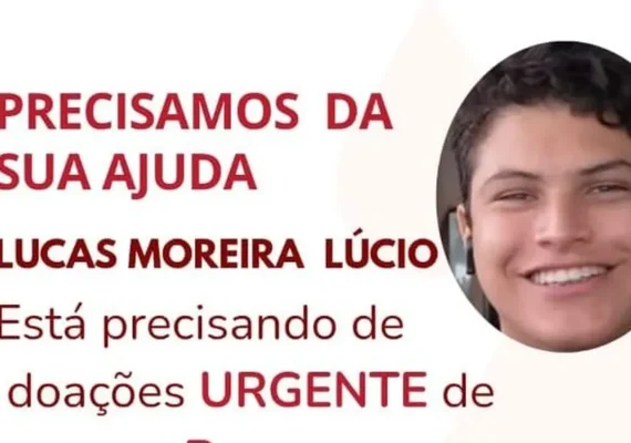 Jovem internado na Santa Casa pede urgente doação de sangue B+ para cirurgia