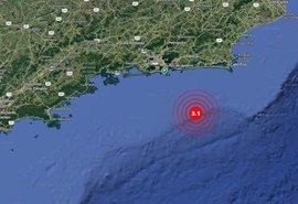 Novo tremor de terra de magnitude 3,1 é registrado no litoral do RJ