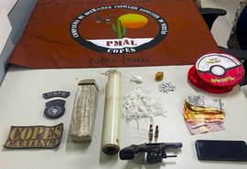 Arma, drogas e dinheiro são apreendidos após operação no interior de Alagoas