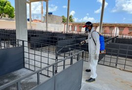 Parque da Pecuária passa por desinfecção para receber animais da 72ª Expoagro Alagoas