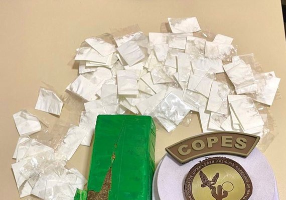 Maconha, cocaína e crack são apreendidos em Arapiraca e Delmiro Gouveia