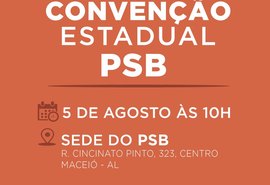 Convenção do PSB Alagoas acontecerá neste domingo
