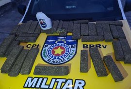 Polícia Militar apreende 23 kg de maconha no bairro do Jacintinho nesse domingo (23)