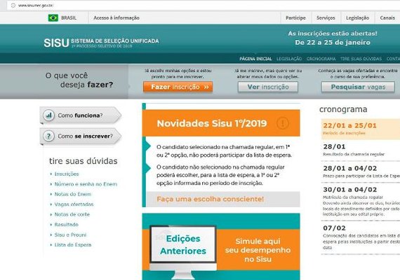 Resultado do Sisu já está disponível na internet
