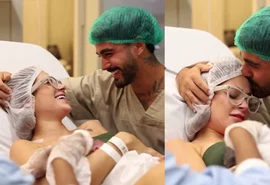 Nathalia Valente e Yuri Meirelles comemoram chegada do primeiro filho