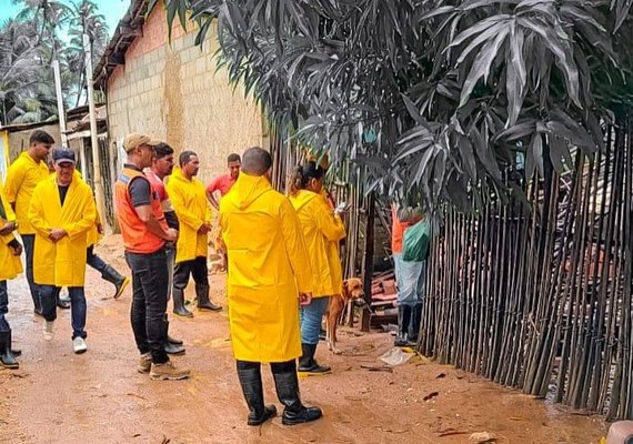 Fortes chuvas em Coruripe deixam 55 desabrigados e 75 desalojados