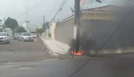 Incêndio em poste assusta moradores em município do agreste