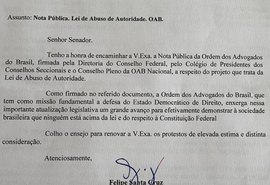 Só quem abusa ou quer abusar é contra a lei do abuso de poder, afirma Calheiros