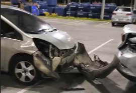 Vídeo: motorista com sinais de embriaguez causa acidente com 6 veículos em estacionamento