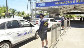 Bike Patrulha faz a segurança do ponto de vacinação contra a Covid-19 no  Jaraguá