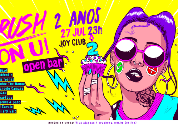 Crush On U celebra dois anos com festa open bar em Maceió