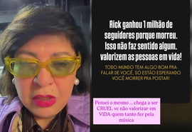 Roberta Miranda critica 1 milhão de seguidores de Rick após a morte