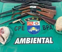 BPA apreende três armas e carcaças de animais durante operação