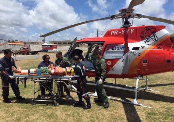 Samu Alagoas mobiliza dois helicópteros após colisão na AL-101 Sul