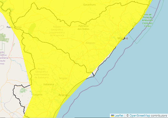 ﻿Inmet renova alerta de chuvas intensas para todo estado de Alagoas até sábado (4)