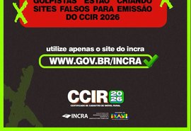 Incra Alagoas emite alerta sobre golpes relacionados à emissão do CCIR 2026
