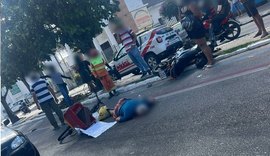 Ciclista é atingido por moto e levado ao HGE após acidente na Siqueira Campos