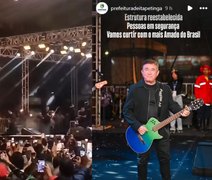 Estrutura desaba em show de Amado Batista e assusta público em festa junina