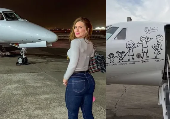 Virginia embarca em jatinho com imagem do ex e faz suspense sobre novo destino