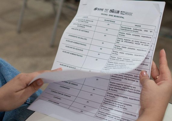 Sine Maceió está com quase 100 vagas de emprego disponíveis nesta segunda (11)