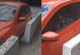 Homem morre ao ter carro alvejado de tiros na parte alta de Maceió