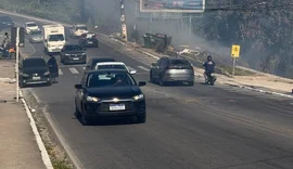 Incêndio em vegetação mobiliza bombeiros na Avenida Rotary