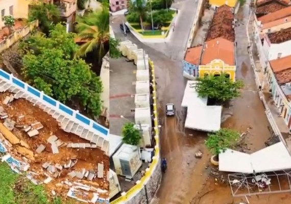 Cidade de Piranhas decreta emergência após temporal causar destruição