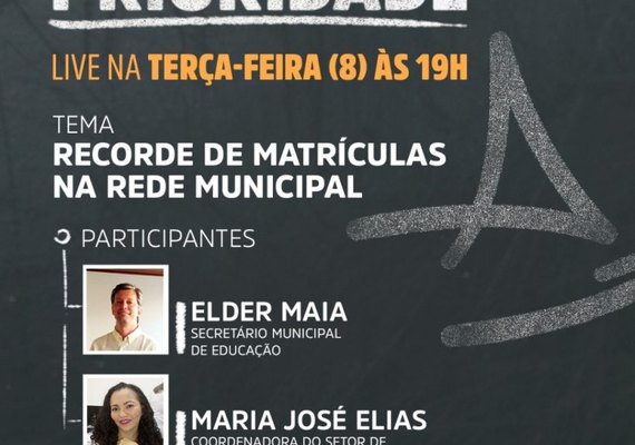 Semed realiza live sobre recorde de matrículas hoje (08)
