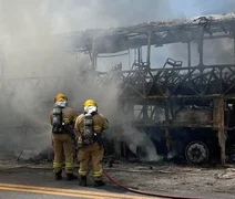 VÍDEO: Incêndio destrói ônibus de turismo que saiu de Arapiraca em direção ao Paraná