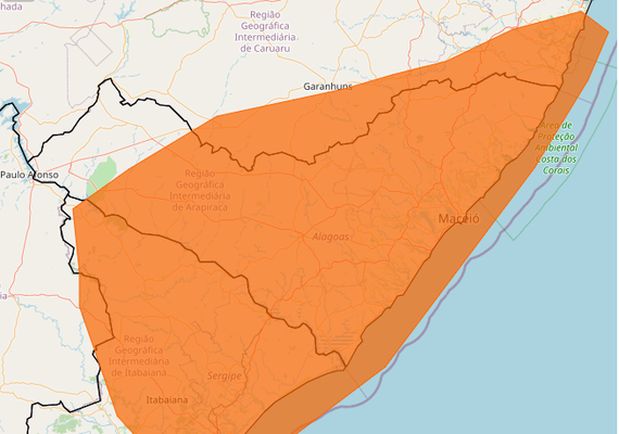 Perigo: Inmet eleva nível de alerta de chuvas em Alagoas em 98 municípios, confira