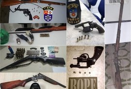 Polícia Militar apreende drogas e sete armas de fogo durante o fim de semana