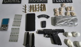 Homem é detido armado, com crack e cocaína em Arapiraca