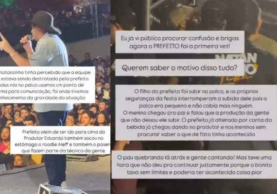 Prefeito de Belém se envolve em confusão após filho ser barrado no palco do cantor Natanzinho Lima
