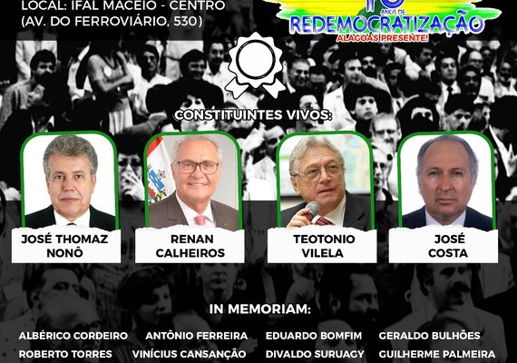 Renan Calheiros confirma presença em ato pela redemocratização em Maceió