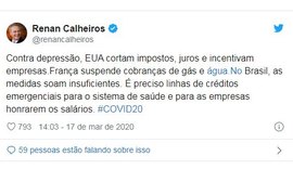 Calheiros cobra medidas econômicas para o enfrentamento da crise