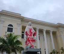 VÍDEO: Polícia investiga vandalismo em escultura de Nossa Senhora de Fátima, em Maceió