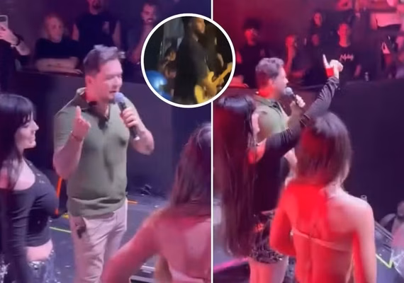 Pai de Melody se irrita em show e rebate rumores sobre Bella Angel