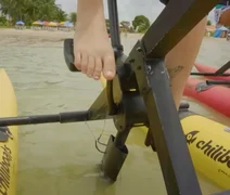 Bike aquática atrai turistas em praia no interior de Alagoas