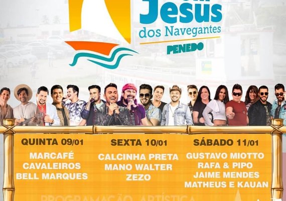 Prefeitura de Penedo anuncia atrações dos festejos do Bom Jesus dos Navegantes