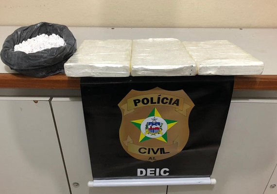 Mulher é presa em Maceió com 3kg de cocaína de elevado grau de pureza