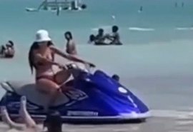 VÍDEO: Banhista é atingida por jet ski em praia de Maragogi