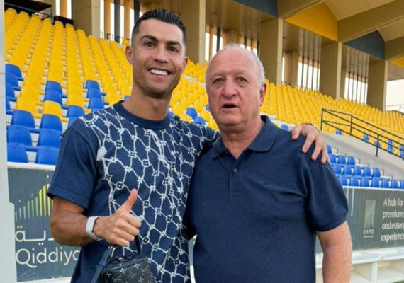 Felipão, ex-jogador e treinador do CSA, reencontra Cristiano Ronaldo em visita ao Al-Nassr
