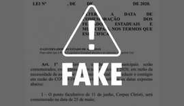 Imagem de Projeto de Lei com antecipação de feriados em Alagoas é falsa
