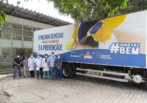 Braskem e Interlândia doam 8,4 mil litros de água sanitária para o HU