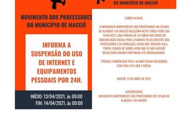 Professores de Maceió organizam paralisação de 24 horas