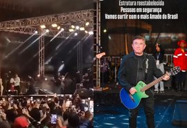 Estrutura desaba em show de Amado Batista e assusta público em festa junina